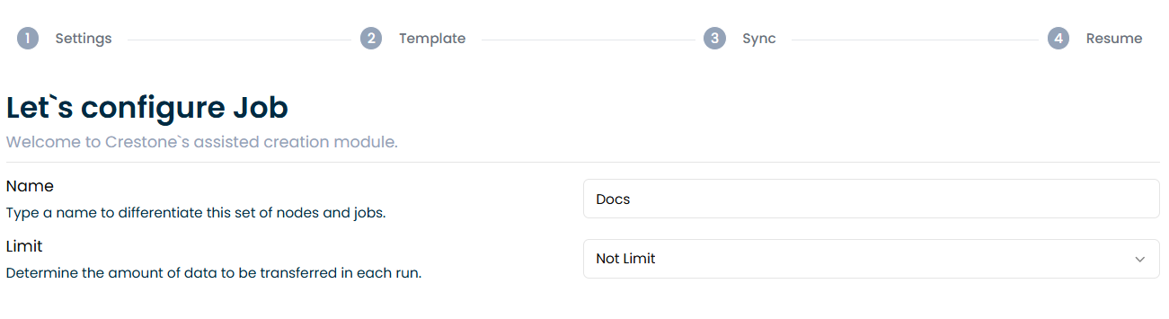 Configurar el Trabajo