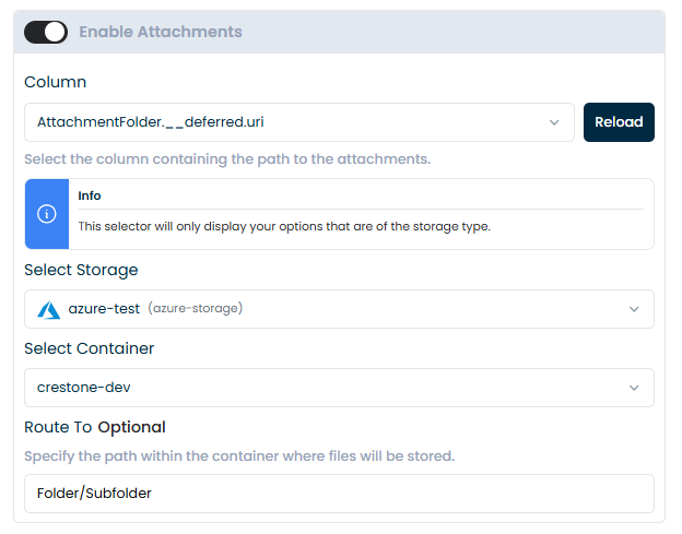 Configuración de los detalles de destino