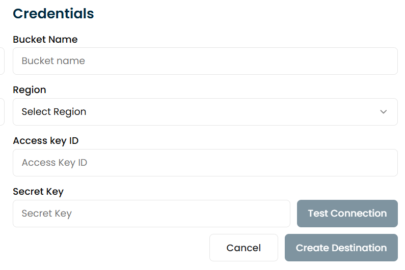 Enter AWS credentials