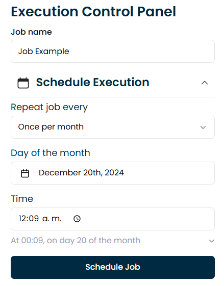 Ejecutar el trabajo una vez al mes